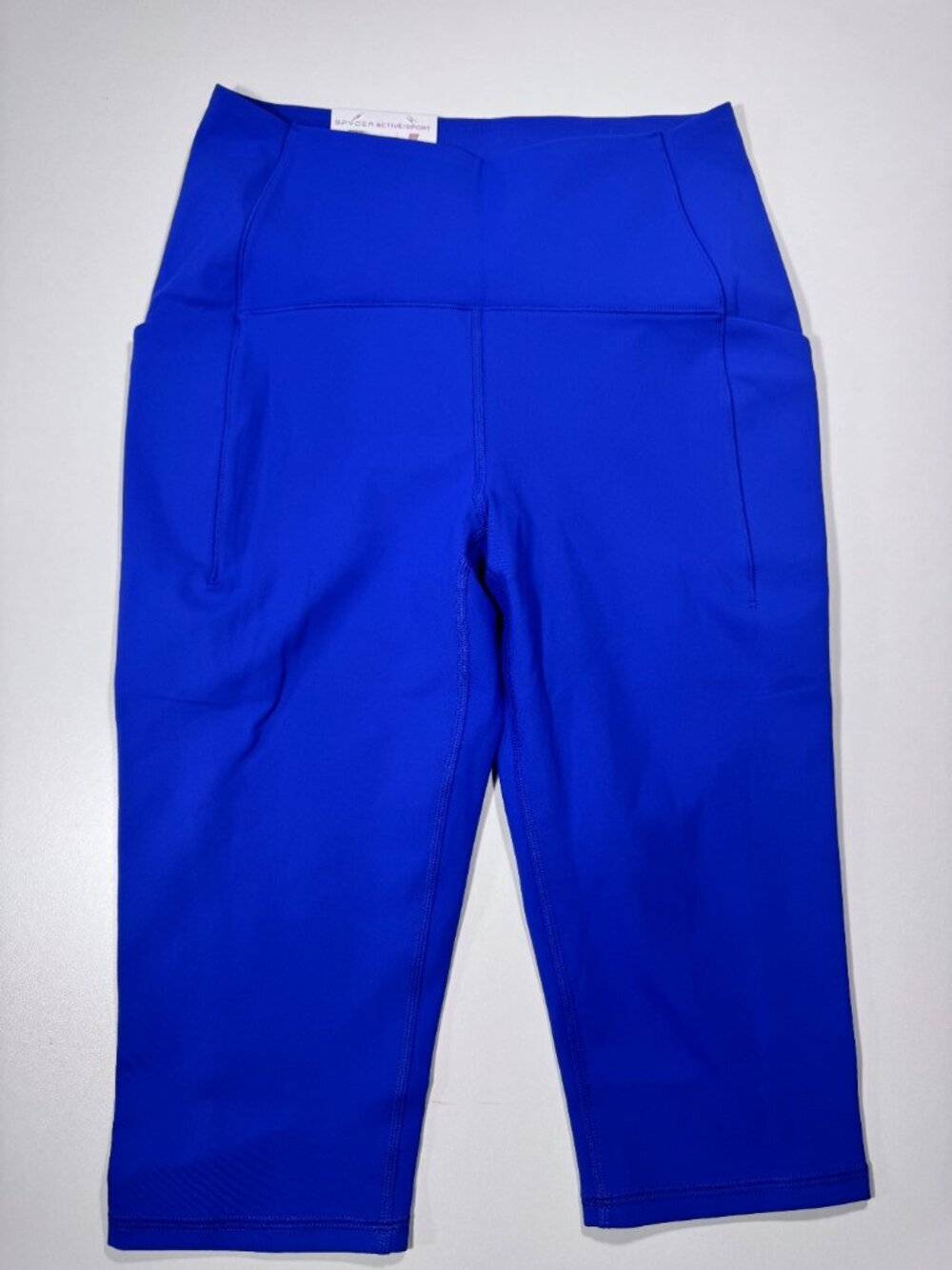Spyder Active Sport Capri Leggings Women’s Medium Bright Blue High Rise Pockets - Picture 2 of 9